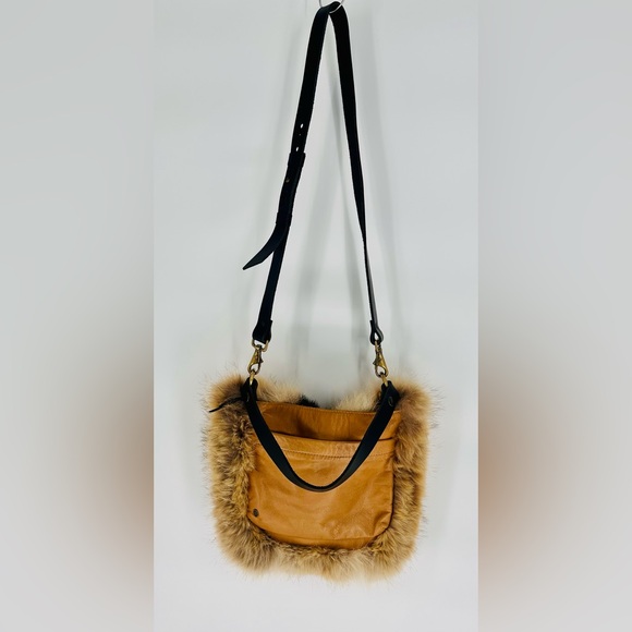 Lowell Quito Tan Fur Women's Handbag Shoulder Bag Crossbody & Brown Leather - Picture 4 of 8